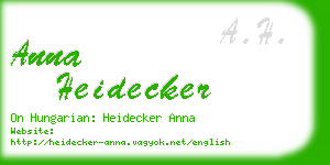 anna heidecker business card